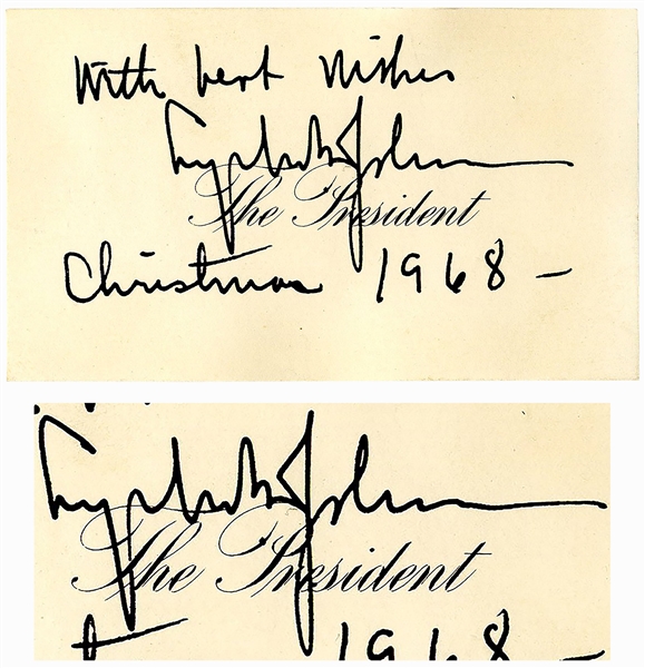 Lyndon B. Johnson Autograph Note Signed as President From Christmas 1968